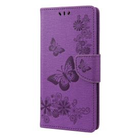 ART Peněženkový kryt Sony Xperia 10 IV 5G BUTTERFLIES fialový
