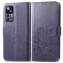 ART FLOWERS Peněženkový kryt Xiaomi 12T / 12T Pro fialový