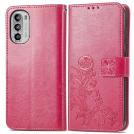 ART Peněženkový kryt Motorola Moto G42 FLOWERS tmavě růžový