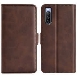 SIDE Peněženkové pouzdro Sony Xperia 10 IV 5G tmavě hnědé