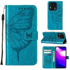 ART Peněženkový kryt Tecno Spark 8 BUTTERFLY modrý