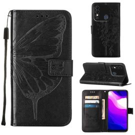 ART Peněženkový kryt Tecno Spark 8 BUTTERFLY černý