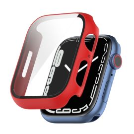 Plastový obal s ochranným sklem pro Apple Watch 9 / 8 / 7 (45mm) červený