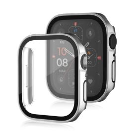 PC FULL COVER Plastový kryt se sklem pro Apple Watch SE/SE 2022/SE 2023 (40mm) stříbrný