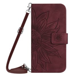 ART SUN FLOWER Peněženkový obal pro Xiaomi 14 Ultra bordó