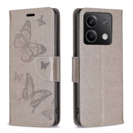ART BUTTERFLY Peněženkový obal pro Xiaomi Redmi Note 13 šedý