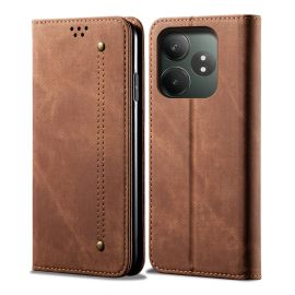 DENIM Peněženkový kryt pro Realme GT 6 / Realme GT 6T hnědý