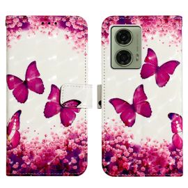 ART Peněženkový kryt pro Motorola Moto G04 / G24 / G24 Power PINK BUTTERFLY