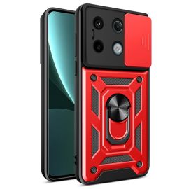 RING CAMERA Kryt s držákem pro Xiaomi Redmi Note 13 Pro 5G červený