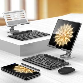 GKK SET Bluetooth klávesnice + stojan + počítačová myš + stylus SILVER