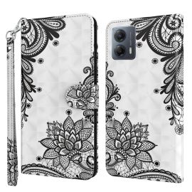 ART Peněženkový kryt pro Motorola Moto G54 5G / G54 5G Power Edition BLACK FLOWER