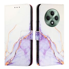 ART MARBLE Peněženkový kryt pro Oppo Reno12 FS 5G WHITE PURPLE