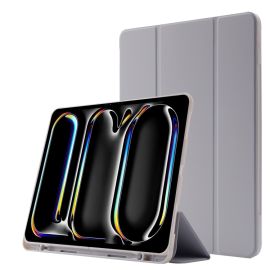 LEATHER Zaklápěcí kryt pro Apple iPad Pro 11 2024 / M5 2025 šedý