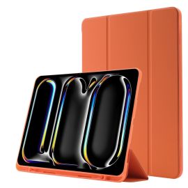 LEATHER Zaklápěcí kryt pro Apple iPad Pro 11 2024 / M5 2025 oranžový