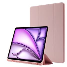 LEATHER Zaklápěcí kryt pro Apple iPad Air 13 2025 / Air 13 2024 světle růžový