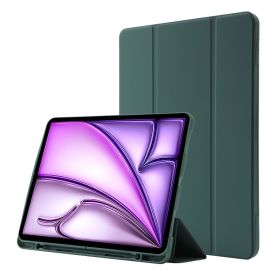 LEATHER Zaklápěcí kryt pro Apple iPad Air 13 2025 / Air 13 2024 tmavě zelený