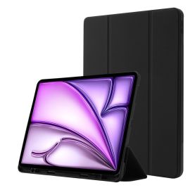 LEATHER Zaklápěcí kryt pro Apple iPad Air 13 2025 / Air 13 2024 černý