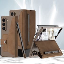 GKK SYNTHETIC Zaklápěcí pouzdro Samsung Galaxy Z Fold6 5G hnědé