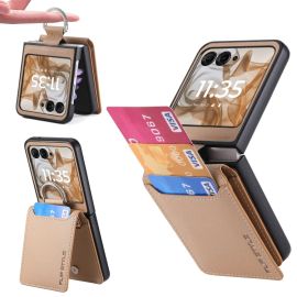 CARD Kryt s přihrádkami pro karty Motorola Razr 50 Ultra světle hnědý