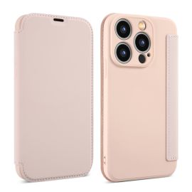 SOFTY Zaklápěcí obal pro Apple iPhone 15 Pro světle růžový