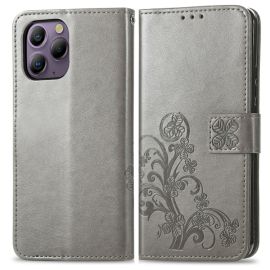 ART FLOWERS Peněženkový obal pro Blackview A96 šedý