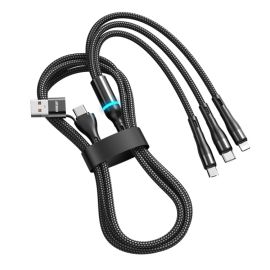 ENKAY 6v1 Kabel USB / USB Typ-C na Lightning / micro USB / USB Typ-C 1.3 metru černý