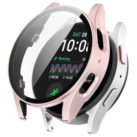 PC FULL COVER Plastový kryt se sklem pro Samsung Galaxy Watch 7 44mm růžovozlatý