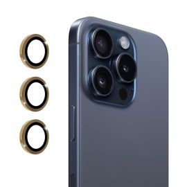 ENKAY ALU Sklo pro fotoaparát Apple iPhone 16 Pro / 16 Pro Max hnědé