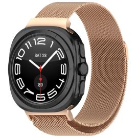 MILANESE Kovový řemínek pro Samsung Galaxy Watch Ultra / Watch Ultra 2025 růžovozlatý