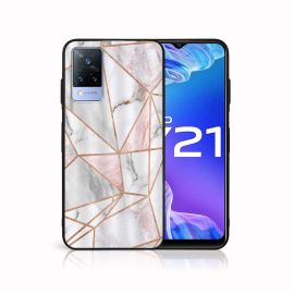 MY ART Silikonový obal Vivo Y21/Y21s/Y33s PINK MARBLE (143)