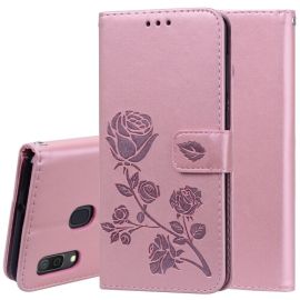 ART Peňaženkový obal Samsung Galaxy A30 / A20 FLOWERS růžový