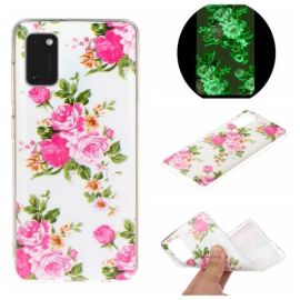 ART TPU svítící kryt Samsung Galaxy A41 FLOWER