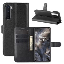 LITCHI Peňaženkový kryt OnePlus Nord černý