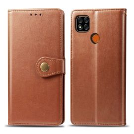 LEATHER BUCKLE Peňaženkový obal Xiaomi Redmi 9C hnědý
