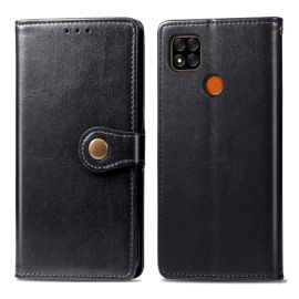 LEATHER BUCKLE Peňaženkový obal Xiaomi Redmi 9C černý