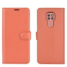 LITCHI Peňaženkový kryt Motorola Moto G9 Play / E7 Plus hnědý