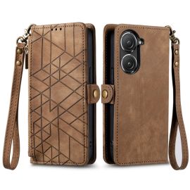 GEOM Peněženkové pouzdro pro Asus Zenfone 10 hnědé