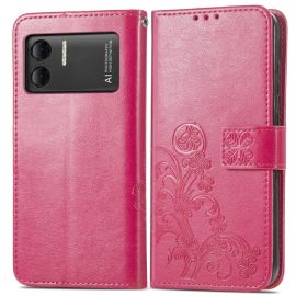 ART FLOWER S Peněženkový kryt Doogee X98 / X98 Pro tmavě růžový