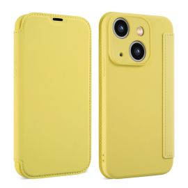 SOFTY Zaklápěcí obal pro Apple iPhone 15 Plus žlutý