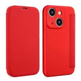 SOFTY Zaklápěcí obal pro Apple iPhone 15 Plus červený