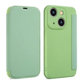 SOFTY Zaklápěcí obal pro Apple iPhone 15 Plus světle zelený