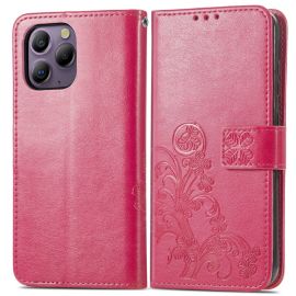 ART FLOWERS Peněženkový obal pro Blackview A96 tmavě růžový