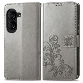 ART FLOWER S Peněženkový kryt Asus Zenfone 10 šedý