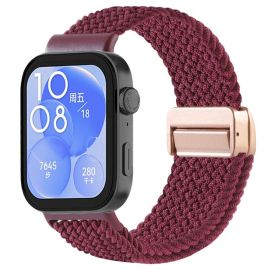 BRAIDED Nylonový řemínek pro Huawei Watch Fit 4 / Fit 4 Pro WINE RED