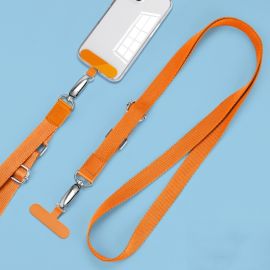 PROTEMIO LANYARD Univerzální šňůrka na mobil pod zadní kryt oranžová