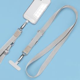 PROTEMIO LANYARD Univerzální šňůrka na mobil pod zadní kryt šedá