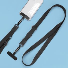 PROTEMIO LANYARD Univerzální šňůrka na mobil pod zadní kryt černá
