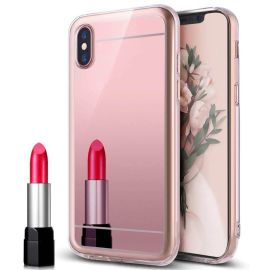 Zrcadlový silikonový kryt Apple iPhone XS Max růžový (rose gold)