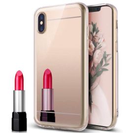 Zrcadlový silikonový kryt Apple iPhone XS Max zlatý