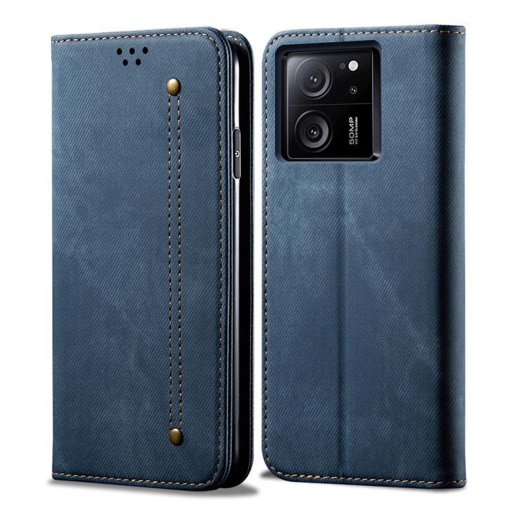 Levně DENIM Peněženkový kryt pro Xiaomi 13T / 13T Pro modrý